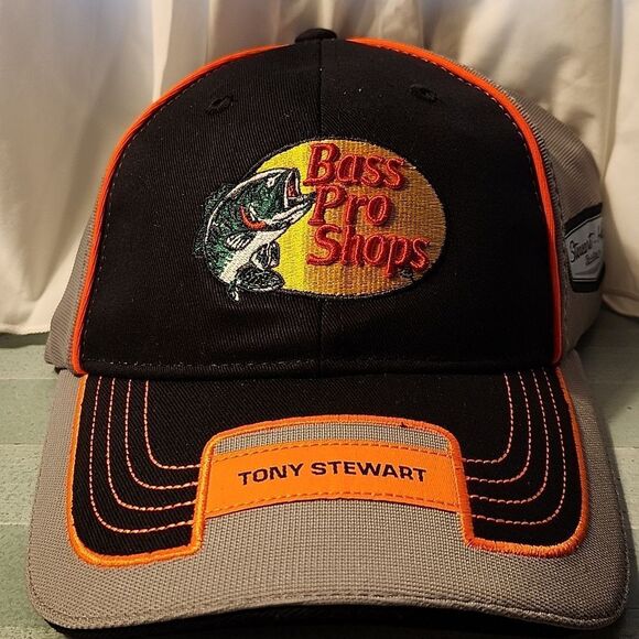 Nascar Bass Pro Shops Tony Stewart 14 Stretch Velcroback Hat - New - Picture 1 of 9